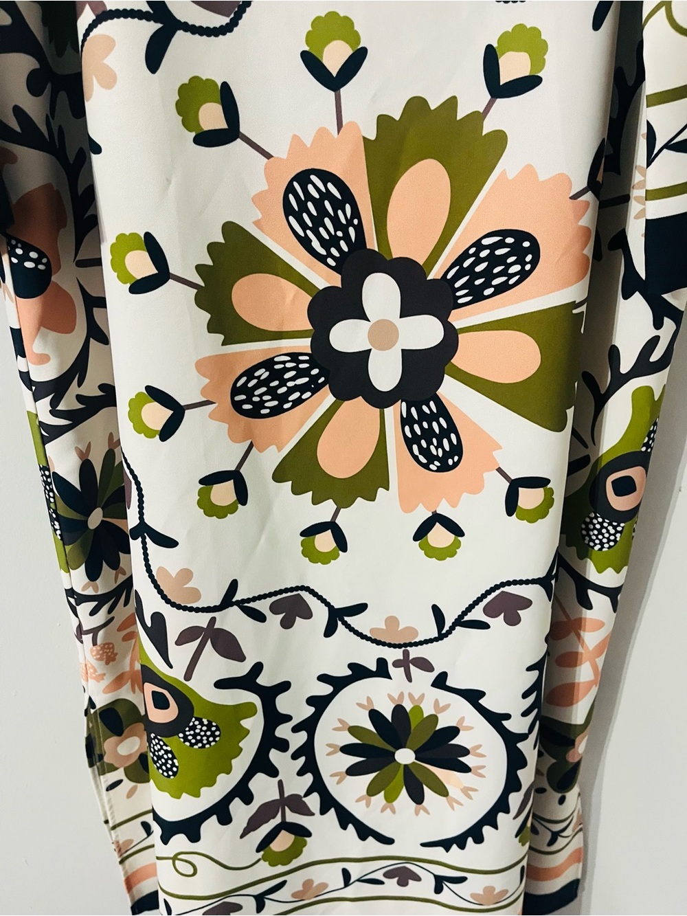 Tuckernuck Sundial Stripe Jamie Dress Floral Suzani Print Midi Shift 3/4 Sz XXL - Picture 5 of 12